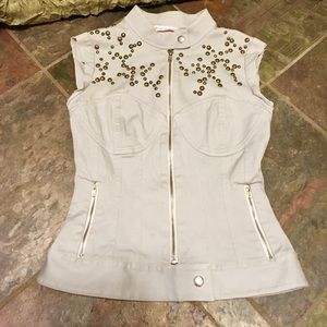 BETSEY JOHNSON STUDDED DENIM VEST
